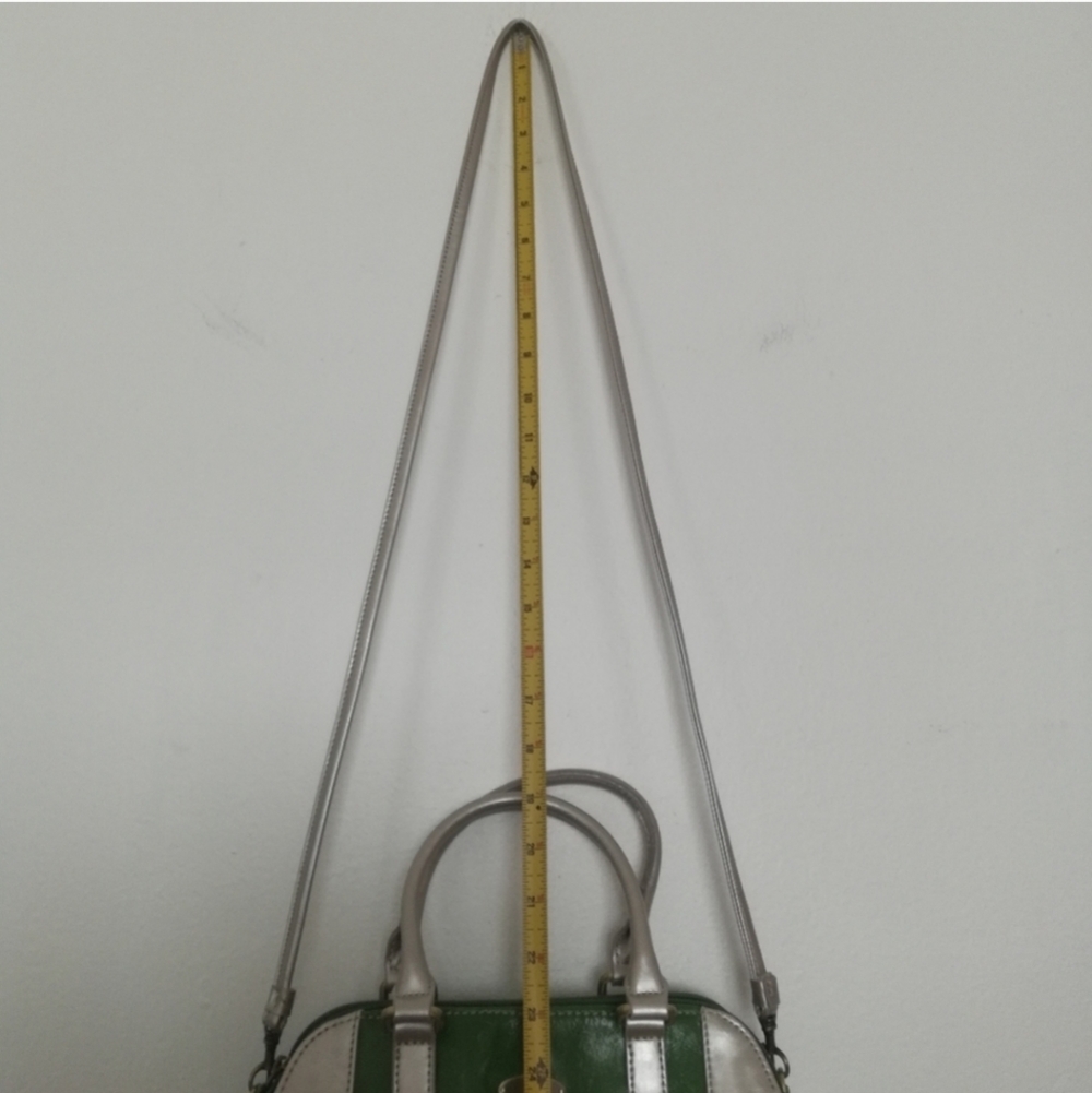 Aurielle Green Silver Gray Genuine Leather Crossbody Bag - Picture 16 of 16